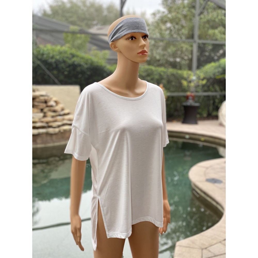 Nike Women's Yoga Short Sleeve Top M White New Activewear T-Shirt